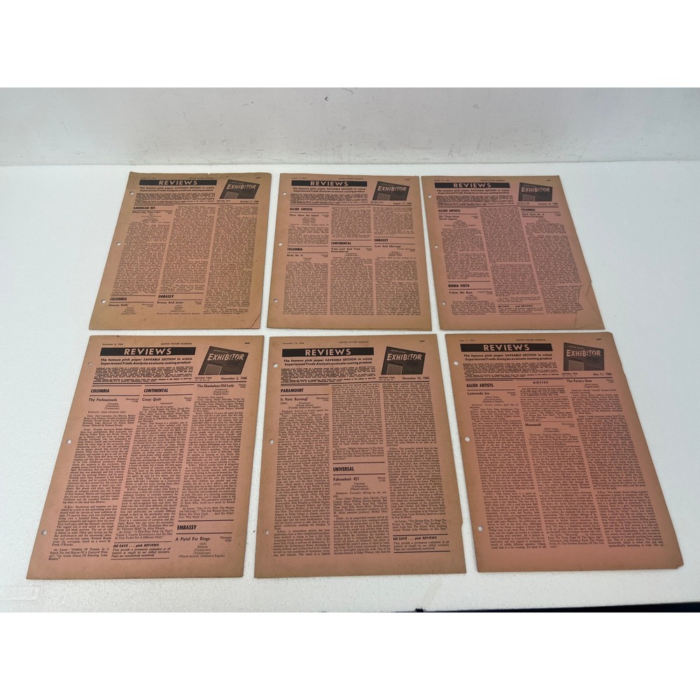 Vintage 1966 Motion Picture Exhibitor Magazine Reviews Film Movie Ephemera Lot - Picture 8 of 13